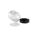 Clear 100G 150G 200G 250G Cosmetic Plastic Cream Jar With Black Lids